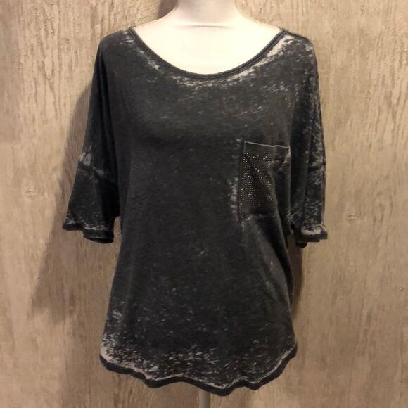 Urban X Bleached Grey Short-Sleeve Pocket Shirt - Picture 1 of 8